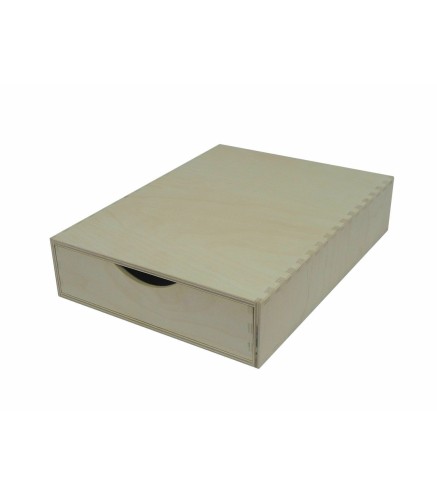 Wooden World – Wide Plywood Drawer Box A4 Size – 33x25x7 cm