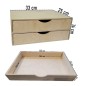 Wide Plywood Drawer Box A4 Size – Desk Organizer with 2 Drawers for Office, Craft & Storage – 33x25x14 cm