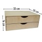 Wide Plywood Drawer Box A4 Size – Desk Organizer with 2 Drawers for Office, Craft & Storage – 33x25x14 cm