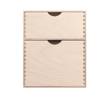 Wooden World – Plywood Drawer Box with 2 Drawers – 30x25x20 cm
