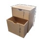 Plywood Drawer Box with 2 Different Size Drawers – Desk Organizer for Office, Craft & Storage – 30x25x20 cm