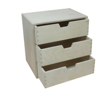 Wooden World Plywood Chest – 3 Drawer Storage Organizer