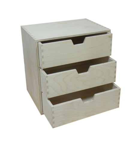 Wooden World Plywood Chest – 3 Drawer Storage Organizer