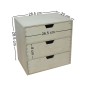 Wooden World – Plywood Drawer Chest with 3 Drawers – Desk & Craft Storage Organizer – 28.5x20x28.5 cm