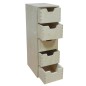 Tall Plywood Chest with 5 Drawers – Vertical Desk & Craft Organizer – 47x20.5x15 cm