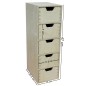 Tall Plywood Chest with 5 Drawers – Vertical Desk & Craft Organizer – 47x20.5x15 cm