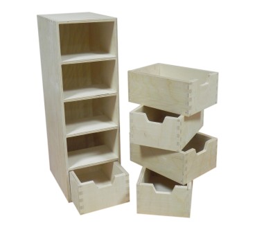 Wooden World Tall Plywood Chest – 5 Drawer Vertical Organizer